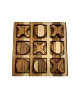 Brinquedo jogo da velha didático estojo em madeira