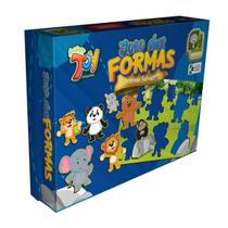 Brinquedo Jogo Das Formas Animais Selvagens Em Mdf +3 Anos