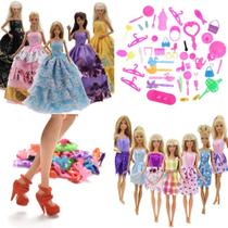 Brinquedo Jogo de Acessórios Para Bonecas Sapatos Vestidos Bolsas Brinquedo Jogo de Acessórios Para Bonecas Sapatos Vestidos Bolsas