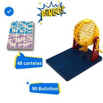 Brinquedo Jogo De Bingo 48 Cartelas com 90 bolinhas Diversão com Amigos