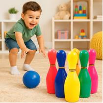 Brinquedo Jogo de Boliche Infantil 6 Pinos e 2 Bolas Brinquedo Infantil Educativo e Didático Acima de 3 anos Brinquedo Jogo de Boliche Infantil 6 Pinos e 2 Bolas Brinquedo Infantil Educativo e Didático Acima de 3 anos