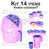Brinquedo Jogo de Panela Air Fryer Jarra e Copinho 14pç