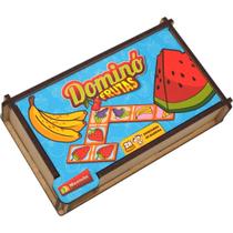 Brinquedo Jogo Dominó Divertido Frutas MDF 28 Peças