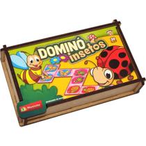 Brinquedo Jogo Dominó Divertido Insetos Mdf 28 Peças