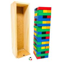 Brinquedo Jogo Educativo Em Madeira Torre Desafio Carimbras