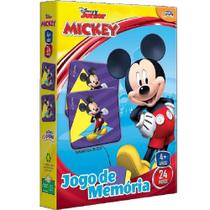 Brinquedo Jogo Memória Novo Papel Disney Mickey Madeira 24 peças