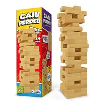 Brinquedo Jogo Mesa Caiu Perdeu Madeira 54 Peças Mdf