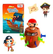 Brinquedo Jogo Pula Pirata Barril Divertido Família 14x09cm