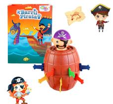 Brinquedo Jogo Pula Pirata Barril Divertido Família 18x11cm