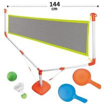 Brinquedo Jogo Raquetes 2 EM 1 Tenis e Badminton 22 Peças - 46167
