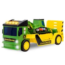 Brinquedo John Deere Mega Mover com 2 caminhões grandes para crianças a partir de 3 anos