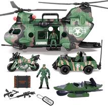 Brinquedo JOYIN Helicóptero Militar Jumbo 10 em 1 com Som e Luz Realistas