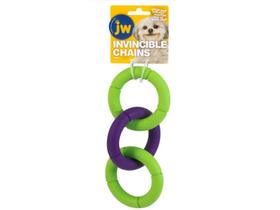 Brinquedo Jw Invincible Chains Triple Cabo de Guerra interativo Para Cães Pequeno - Verde e Roxo