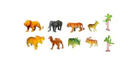 Brinquedo Kit 10 Animais Selvagens de Plástico Selva Safari - Toys & Toys