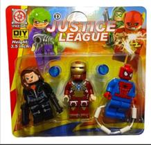 Brinquedo Kit 3 Bonecos Infantil Super Herois League Justice