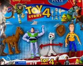 Brinquedo Kit 4 Bonecos infantil Toy Story Articulados Brinquedo Kit 4 Bonecos infantil Toy Story Articulados