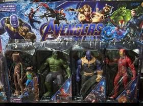 Brinquedo Kit 4 Bonecos Vingadores 17 Cm / Hulk / Thanos / Groot