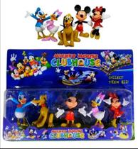 Brinquedo Kit 5 Bonecos Mickey Minnie 10 Cm Donald Margarida Plutão