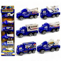 Brinquedo kit 6 Caminhões Polícia Viatura movido à fricção