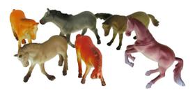 Brinquedo Kit Animais 6 Cavalos Em Miniatura Coleção Fazenda Brinquedo Kit Animais 6 Cavalos Em Miniatura Coleção Fazenda