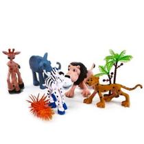 Brinquedo KIT Animais de Plástico 05 Peças Selva - 33838