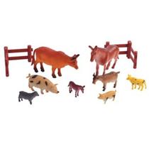 Brinquedo KIT Animais de Plástico 12 Peças Vida na Fazenda - 55527 - ARK Brinquedos