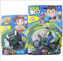Brinquedo Kit Aventura Ben 10 Boneco Mais Moto e Relógio Musical