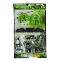Brinquedo KIT Base Militar Infantil 15 Peças Plástico Verde Código: 52317