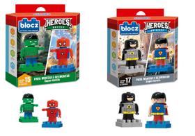 Brinquedo Kit Bloco De montar Boneco Colecionavel Blocz Estilo Lego Menino e Menina