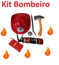 Brinquedo Kit Bombeiro Resgate Com Capacete 6 Peças Infantil