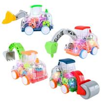 Brinquedo kit caminhões de construção com engrenagens luz e som Brinquedo kit caminhões de construção com engrenagens luz e som