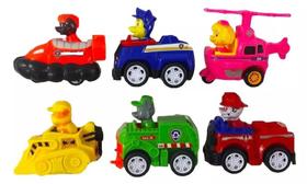 Brinquedo Kit carrinhos patrulha 6 carros e 6 cachorros