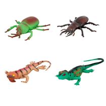 Brinquedo kit com 4 Insetos/Repteis - DM Toys