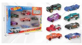 Brinquedo kit com 8 carros hot car para pistas