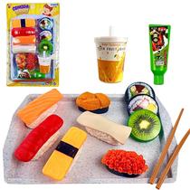 Brinquedo kit comida japonesa Sushi culinária cozinha