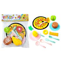Brinquedo Kit Comidinha Pizza Vegetais Com 24 Peças Brinquedo Kit Comidinha Pizza Vegetais Com 24 Peças