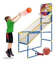 Brinquedo Kit Completo Cesta De Basquete Infantil Aro Bola