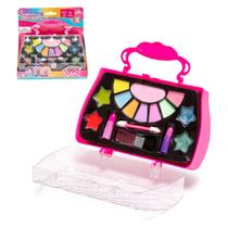 Brinquedo Kit Completo Infantil de Maquiagem com Sombras, Batom e Gloss Menina Original Polibrinq