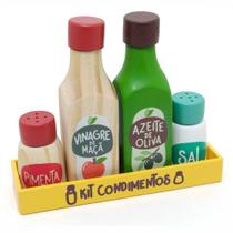 Brinquedo Kit Condimentos em Madeira NewArt Toys 3+ Brinquedo Kit Condimentos em Madeira NewArt Toys 3+