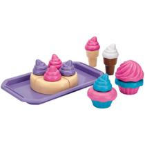 Brinquedo Kit Confeitaria Cupcakes Infantil c/ 8 Acessórios