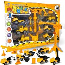 Brinquedo Kit Construção Infantil Com Guindaste Tratores De Brinquedo