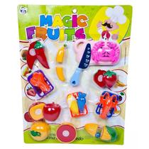 Brinquedo Kit Corta Frutas, Legumes E Frutos Do Mar Com tiras autocolantes Pica Pau