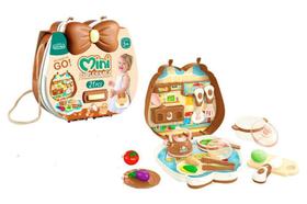 Brinquedo Kit Cozinha 21 PÇS Mini Maleta Com Bolsa de Ombro