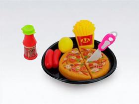 Brinquedo Kit Cozinha de Plástico 10 Peças Hora da Pizza