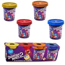 Brinquedo Kit de 04 Massinhas Divertidamente 115g Cada Pote