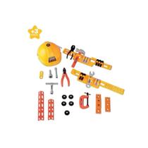 Brinquedo kit de ferramentas com capacete colorido equipe construção - ZOOP TOYS