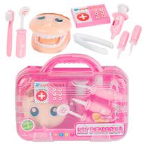 Brinquedo Kit Dentista Maleta Rosa Para Meninas Dta-520R
