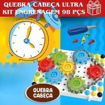 Brinquedo Kit Ferramenta Infantil Engrenagem 98 Peças Educativo Criativo Quebra Cabeça
