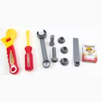 Brinquedo kit ferramentas de plastico com 11 peças