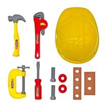 Brinquedo Kit Ferramentas Infantil 11 Peças com Capacete Brincar de Faz de Conta Brinquedo Kit Ferramentas Infantil 11 Peças com Capacete Brincar de Faz de Conta